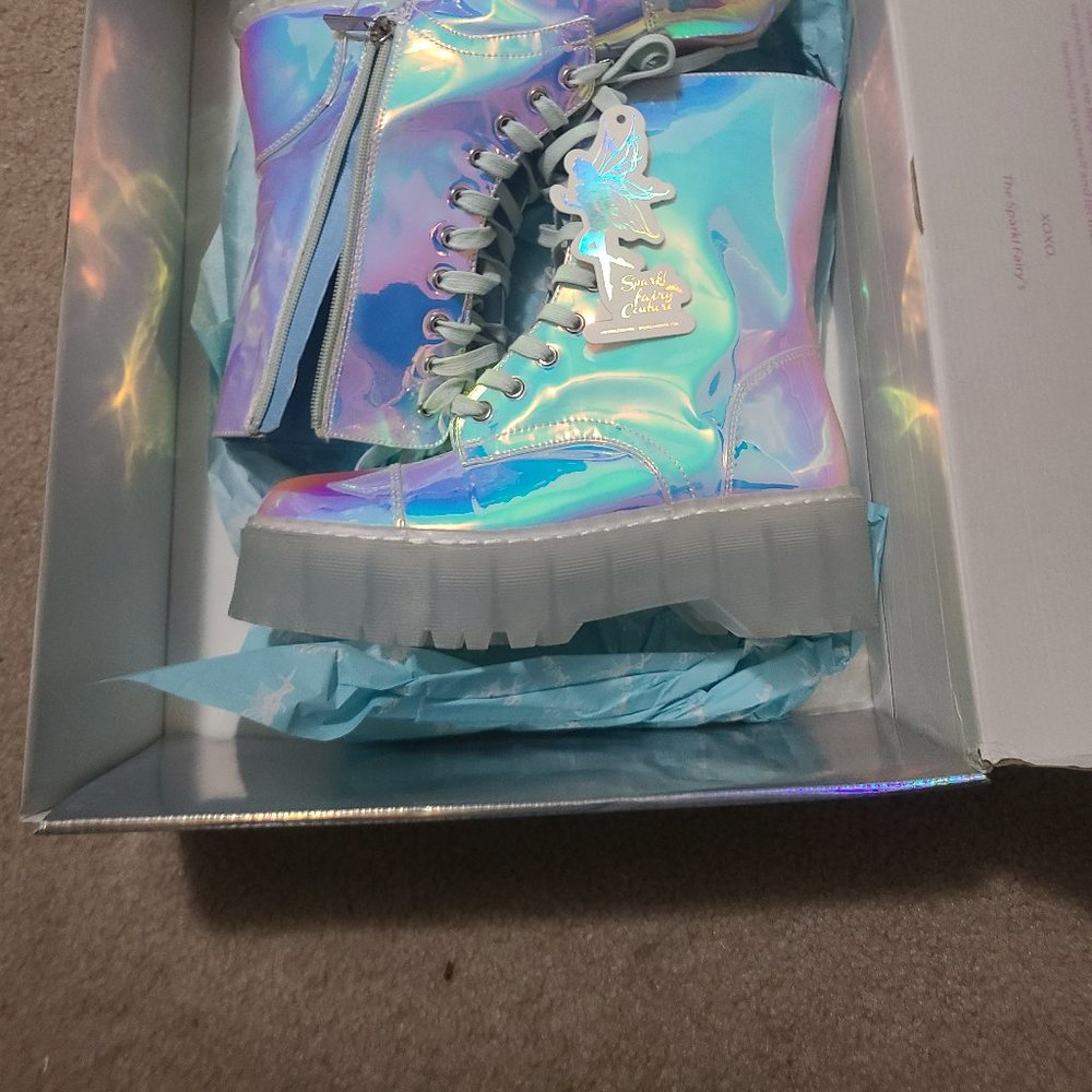 COPY - Sparkl Fairy Couture Iridescent Multi Combat Boots